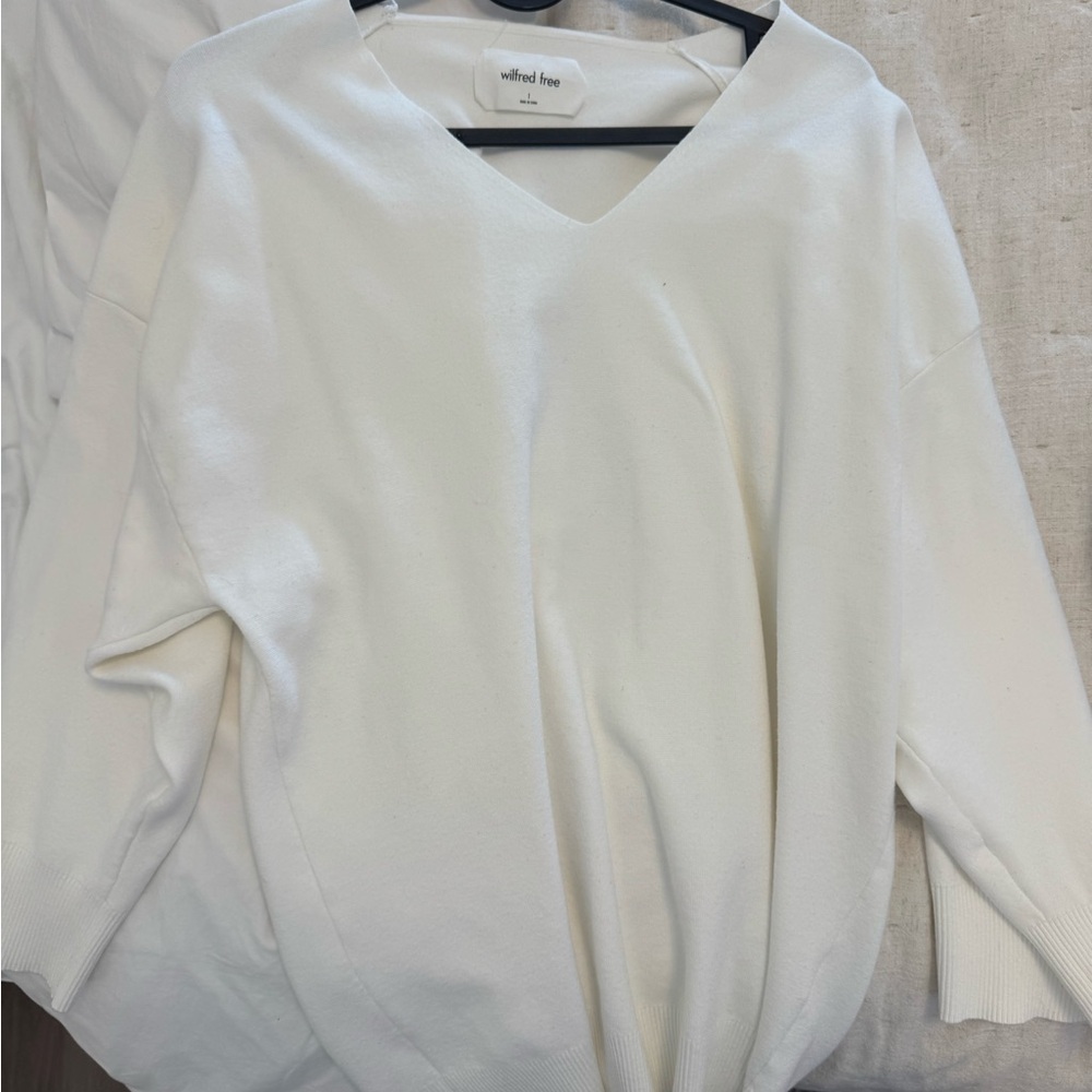 Wilfred Cream V-Neck Sweater for Women